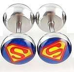   Men Women Fashion Stainless Steel Superman Super S Hero Stud Earrings