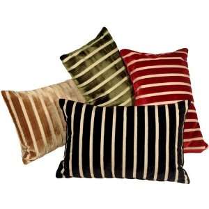  Pillow Decor   Monroe Velvet Stripes 16x24 Throw Pillows 