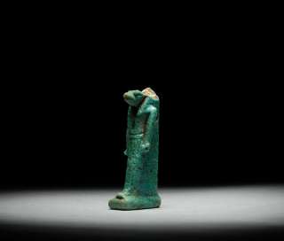 Ancient Egyptian Faience Anubis Amulet  