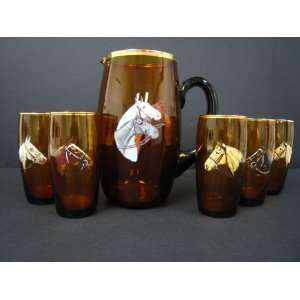  Kentucky Derby Pitcher and Glasses Set
