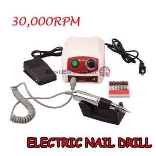 Electric Nail Drill File Manicure 30000RPM w Foot Pedal  