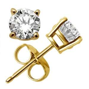  0.25ct. Prong Set Diamond Stud Earrings 14k Yellow Gold (H 