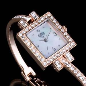    New Diamond Ladies Quartz Rose Gold Watch Mop Nib