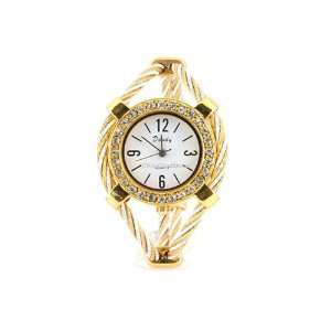  Women Girls Quartz Wrist Watch with Diamond Decoration 
