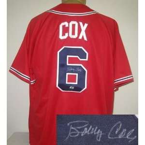 Bobby Cox Signed Jersey   Red