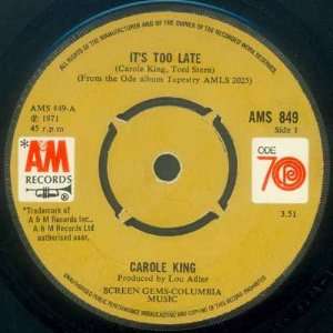  Carole King   Its Too Late   [7] Carole King Music