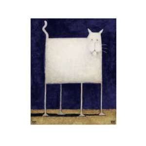 White Cat by Daniel Kessler. Size 23.5 inches width by 31.5 inches 