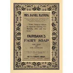   Fairy Soap Mrs. Daniel Manning   Original Print Ad