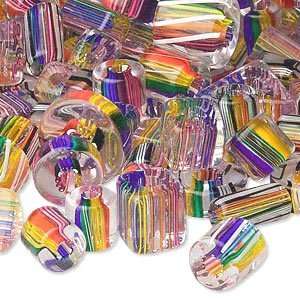  David Christensen Cane Glass Beads CRAYON Rainbow Mix 1oz 
