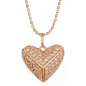  Sydney Evan   Medium Rose Gold and Diamond Pyramid Heart 
