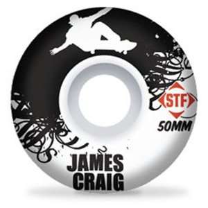  Bones James Craig Skateboard Wheels (50mm, White) Sports 