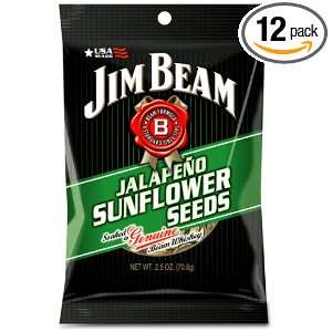 Jim Beam Jalapeno Sunflower Seeds, 2.5 Ounce Bag (Pack of 12)