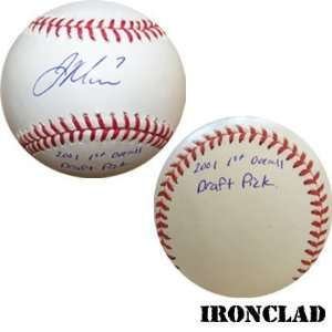 Joe Mauer Signed Baseball w/ 2001 1st Overall Pick Insc.