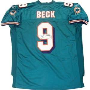 John Beck Autographed Miami Dolphins Teal Authentic Jersey
