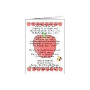 Johnny Appleseed Day, September 26 ~ Apples and Bee Card