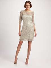 Kay Unger Beaded Lace Dress
