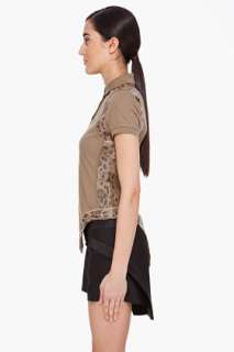 Givenchy Khaki Fish Skin Trimmed Polo for women  