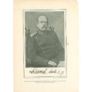  1898 Print Prince Otto Von Bismarck 