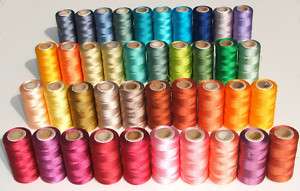 50 Spools of Sewing Machine Silk Art Embroidery Threads  
