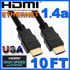 10FT HDMI 1.4 HIGH SPEED WITH ETHERNET CABLE 10 FT 10  