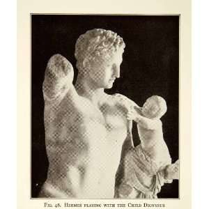   Olympian Hermes Praxiteles   Original Halftone Print