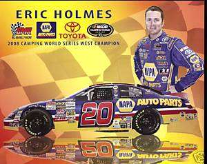 2009 Eric Holmes #20 NAPA NASCAR Postcard  