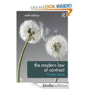 The Modern Law of Contract Richard Stone  Kindle Store