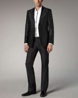 3HNY Versace Collection Jacquard Evening Jacket, Contrast Piped Shirt 