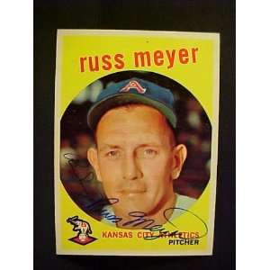Russ Meyer Kansas City Athletics #482 1959 Topps Signed Autographed 