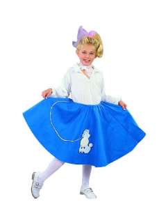 CHILDS BLUE POODLE SKIRT PINK LADY HALLOWEEN COSTUME  