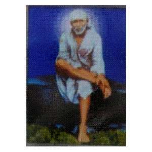 Sai Baba (Car Sticker) in Acrylic Holder (1.5 x 1.5)