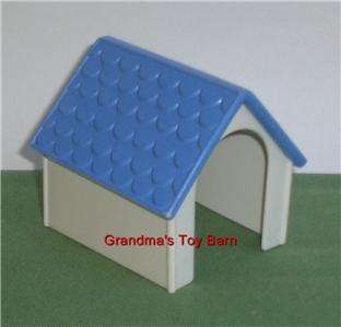Fisher Price Little People Blue White Dog House  
