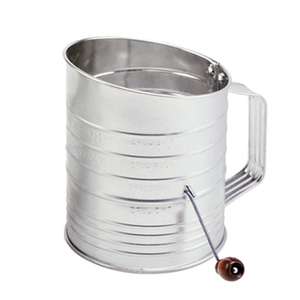   137 5 Cup Tin Crank / Rotary Flour & Food Sifter 028901001377  