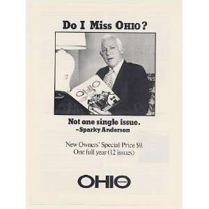  1979 Sparky Anderson Ohio Magazine Photo Print Ad (52420 