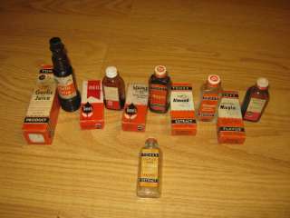 Vintage Tones Juice Extract Food Color Syrup Bottles  