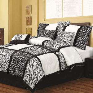 7PC Forest Giraffe Comforter Set Bed in a Bag KING  