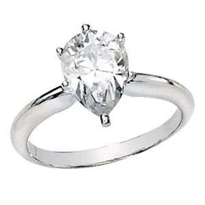 50 CARAT MOISSANITE PEAR SHAPE SOLITAIRE RING 1.5 CT  