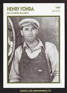 HENRY FONDA Grapes of Wrath Movie Star FRENCH ATLAS PHOTO BIO CARD 