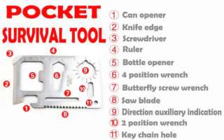 11 in1 Card Emergency Survival pocket Knife Multi Tool  