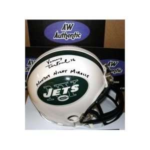 Vinny Testaverde autographed New York Jets Mini Helmet inscribed 