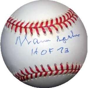 Warren Spahn Autographed Baseball   inscribed HOF 73