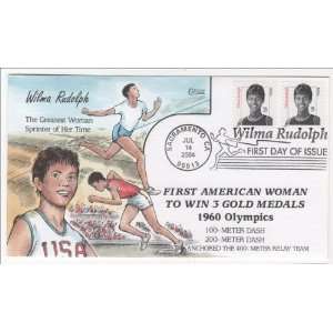  Fred Collins 3422 FDC Wilma Rudolph. Sprinter Hand Painted 