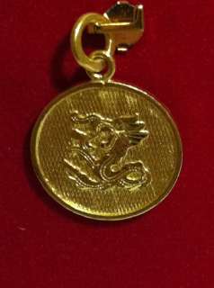 23k gold pendant DRAGON zodiac Chinese charm 3.8g  