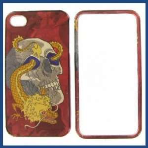   Apple iPhone 4/CDMA/4S Skull w/Dragon Protective Case