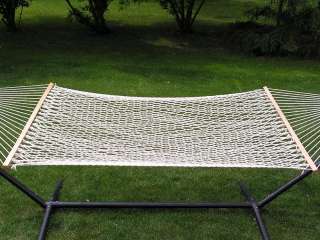 Extra Large Deluxe 2 Person White Cotton Rope Hammock  