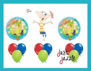 Phineas and Ferb Happy Birthday Balloon Party Set Mylar Latex Disney 