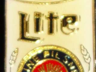 Miller Lite Light Beer Man Vtg Hat Pin Enamel Metal Can  