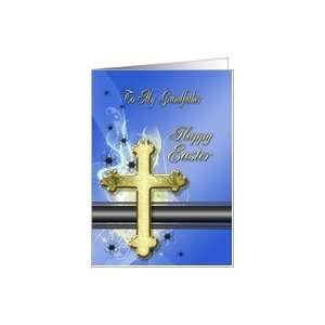  Golden cross Easter Card, grandfather Card Health 