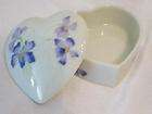 toyo japan porcelain spring violets heart shaped trinket box returns