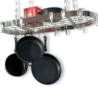New HUGE 38x18 Hanging Stainless Steel Oval Pot Rack  